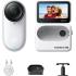Insta360 GO 3S Standard Edition - 128 GB White 4K Tiny Portable Vlogging Camera, Hands-Free POVs, Mount Anywhere, Stabilization, 140 Min Battery Life, 10m Waterproof, Apple Find My, Pet POV - White